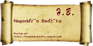 Hegedűs Beáta névjegykártya