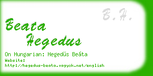 beata hegedus business card